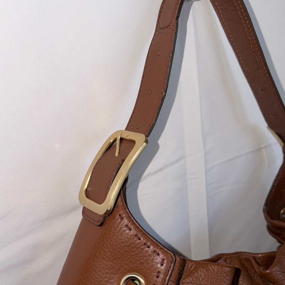 Cole Haan Rich Brown Leather Hobo Bag - Picture 3 of 12
